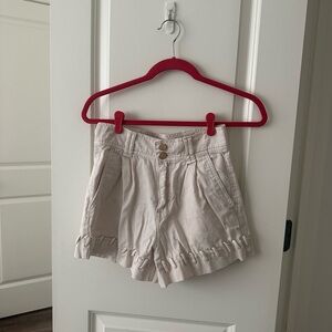 Sam Edelman Cream High Waist Women's Shorts